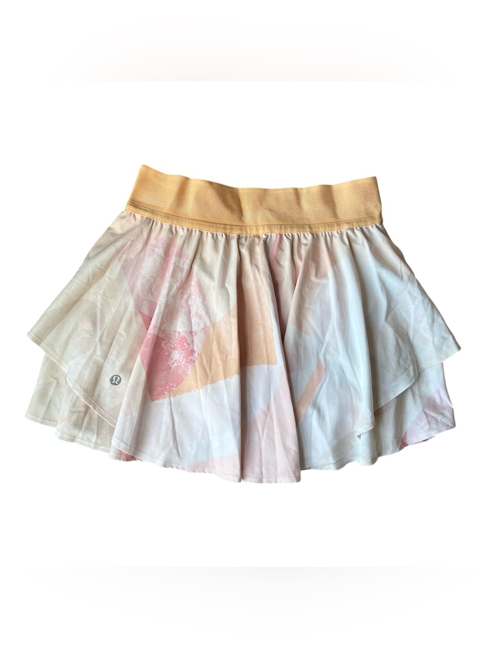 Lululemon Court Rival HR Tennis Skirt Abstract Collage Peach Pink Sz 4 NWOT HTF